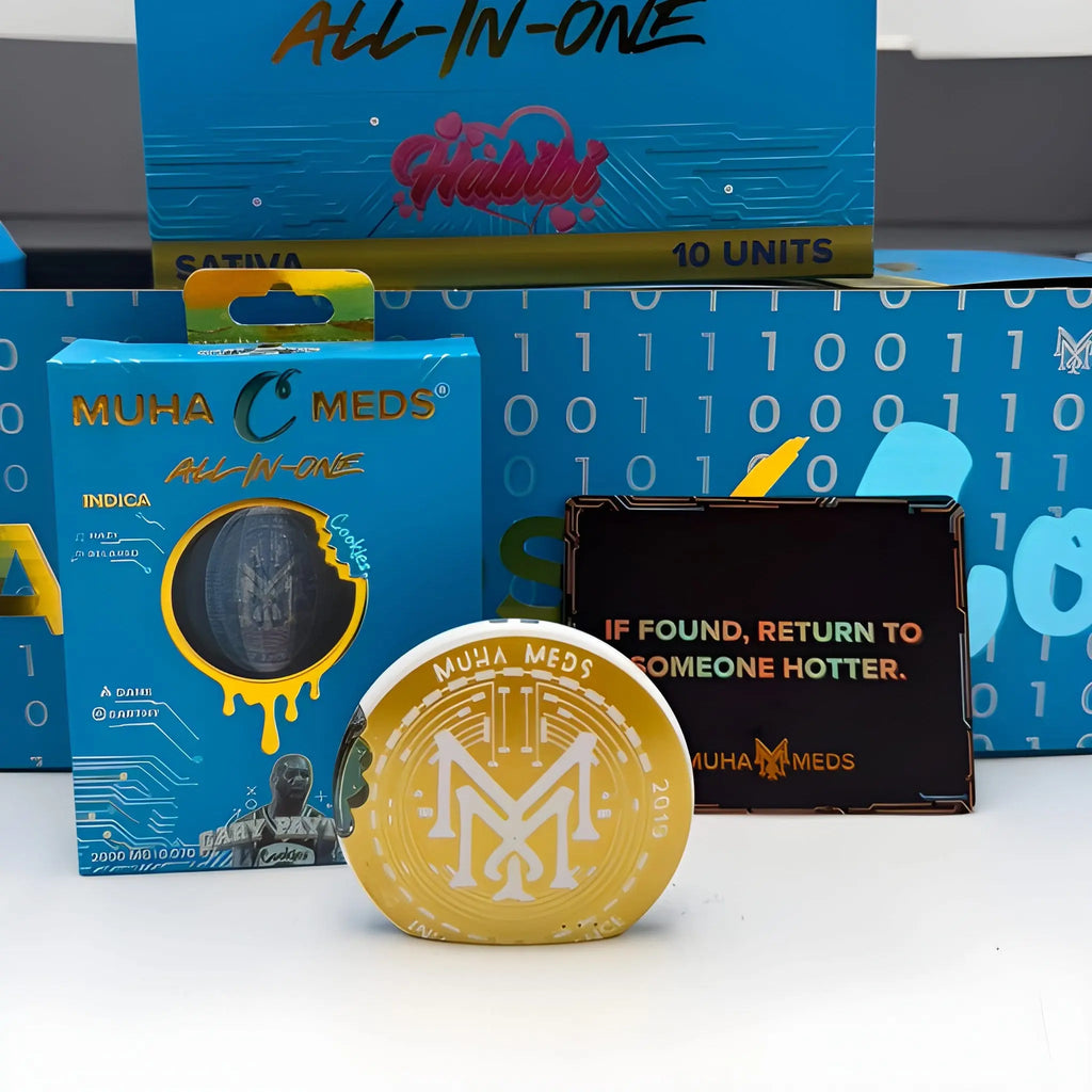 Xclusive Dispo Cookies X Muha Meds cannabis edible package with colorful branding and product label.